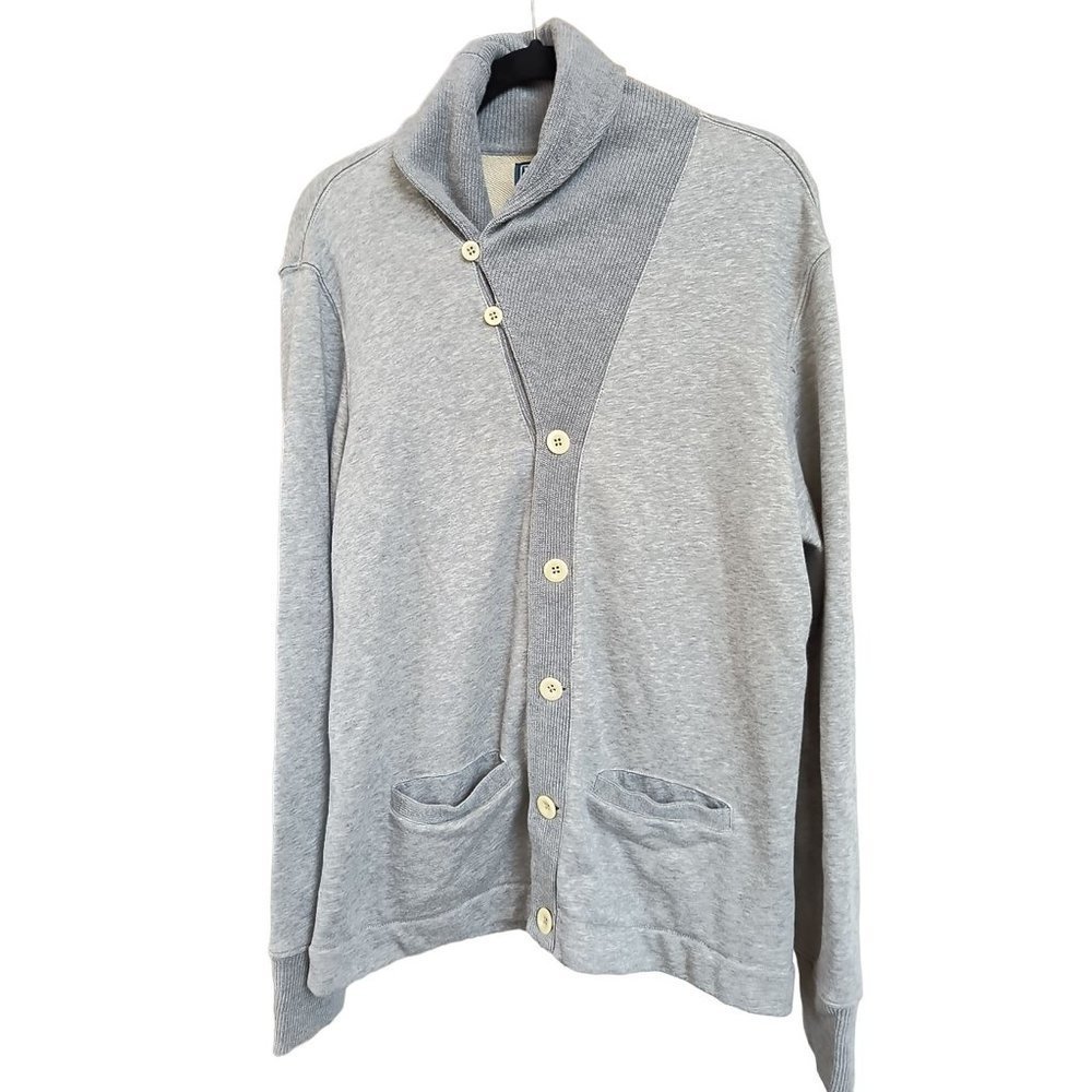 Vintage Polo Ralph Lauren Men's Cardigan Sweater Shawl Collar Size Large‎ Gray